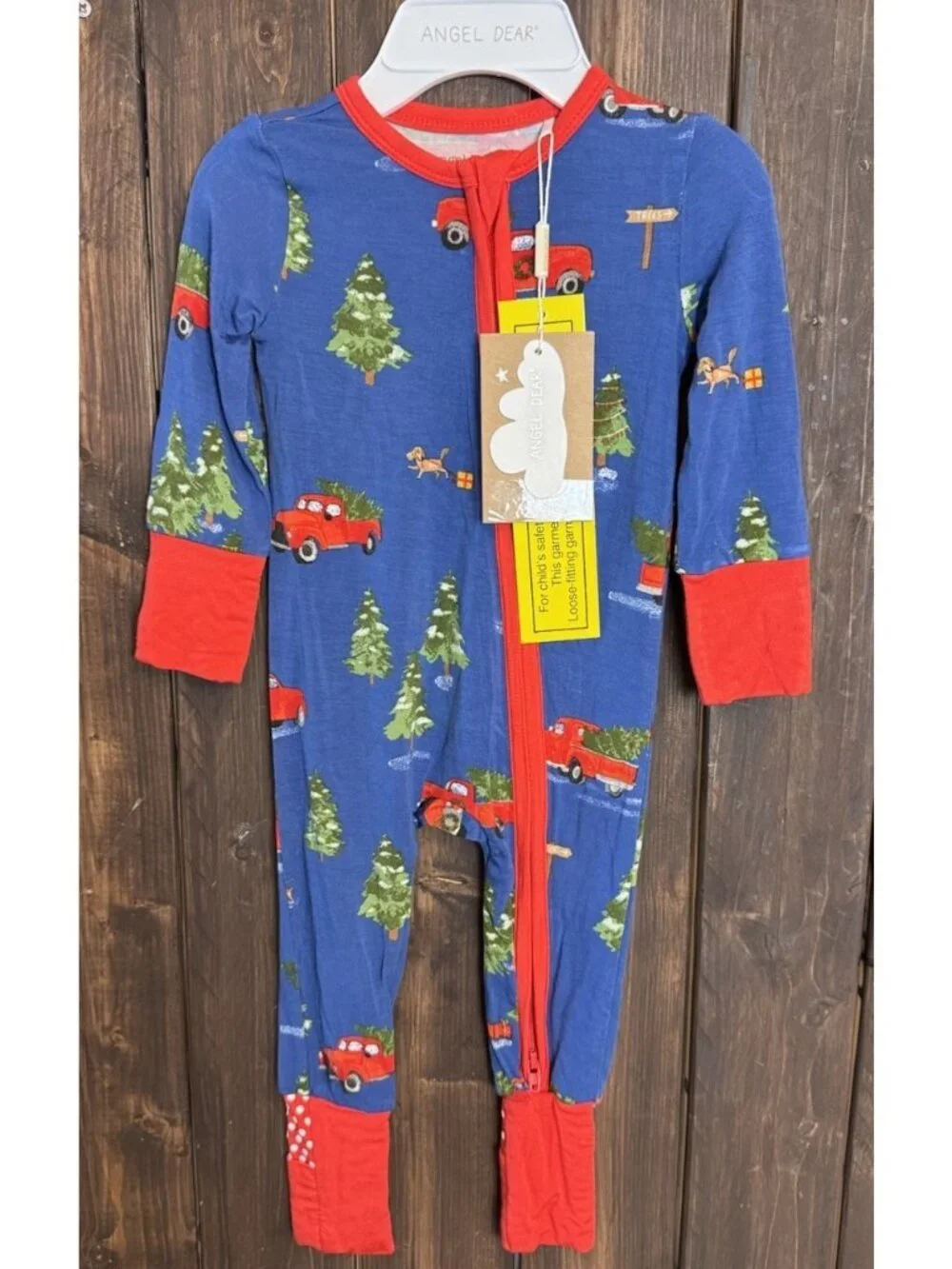 Angel Dear Baby 0-3 months Red Truck Convertible Romper NWT Christmas Holiday